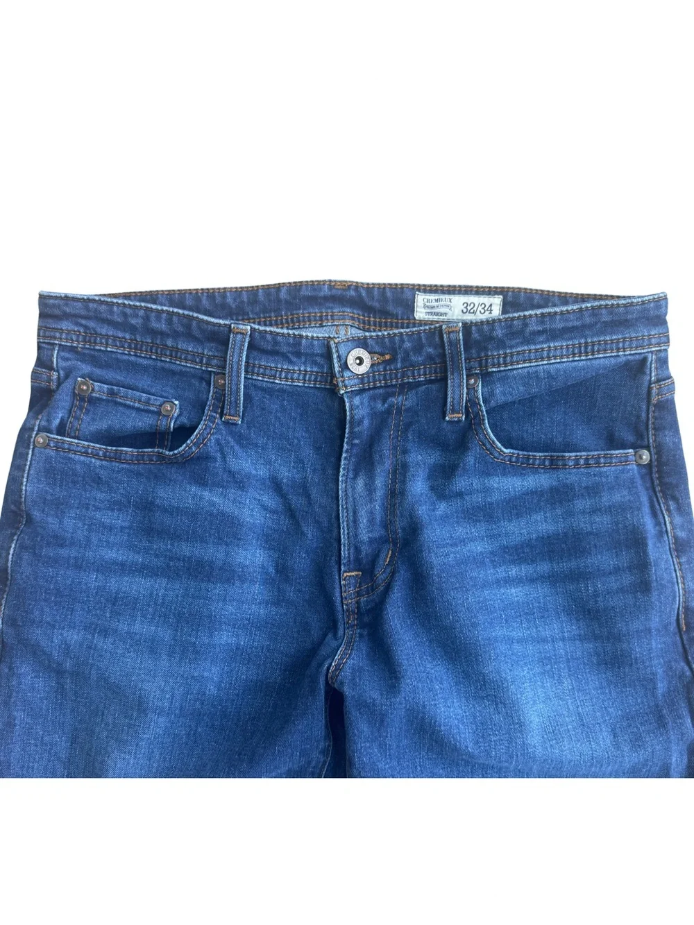 Cremieux 32 X 34 Premium Denim Straight Leg Stretch Jeans Medium Wash 5-Pocket